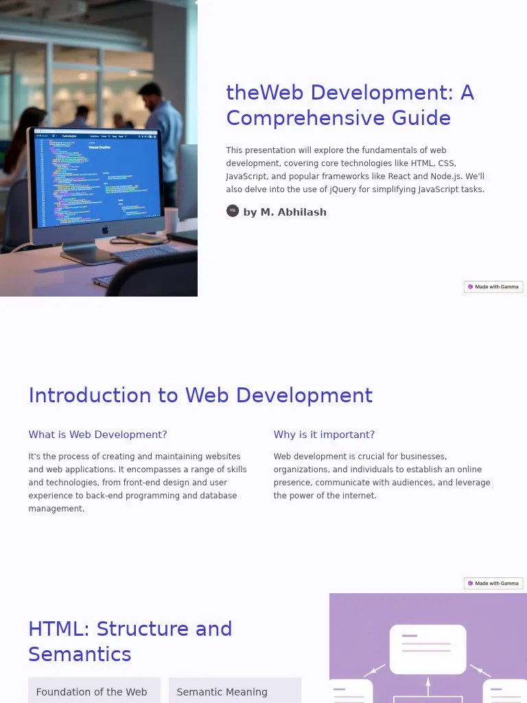 TheWeb Development A Comprehensive Guide | PDF | J Query | Document ...
