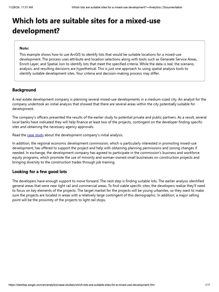 Which Lots Are Suitable Sites For A Mixed-use Development_—Analytics ...