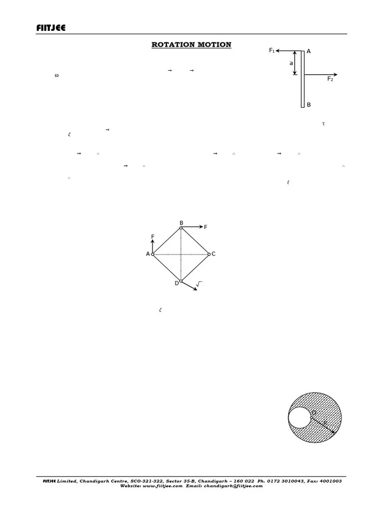 ROTATION MOTION | PDF | Rotation Around A Fixed Axis | Force