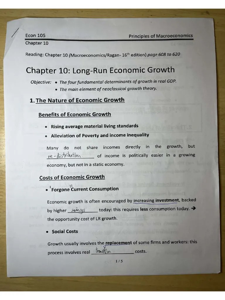 Chapter 10 Long-Run Economic Growth | PDF