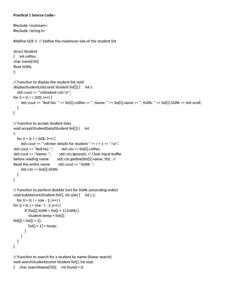 DSA Practical 1 | PDF | Computer Programming | Software Engineering
