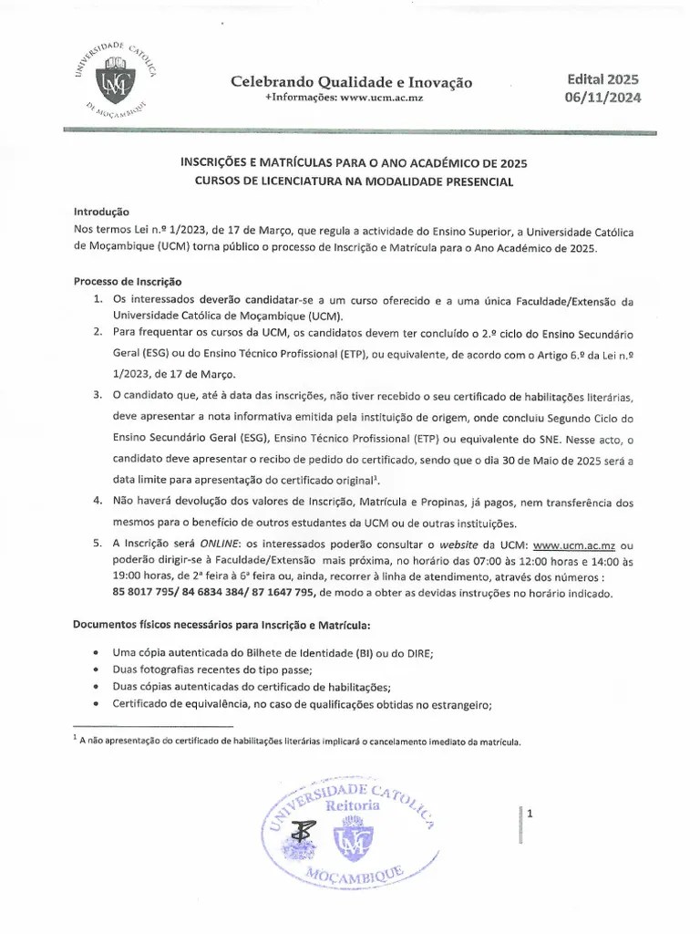 Edital 2025 De 06 De Novembro - Inscricoes E Matriculas Para O Ano ...