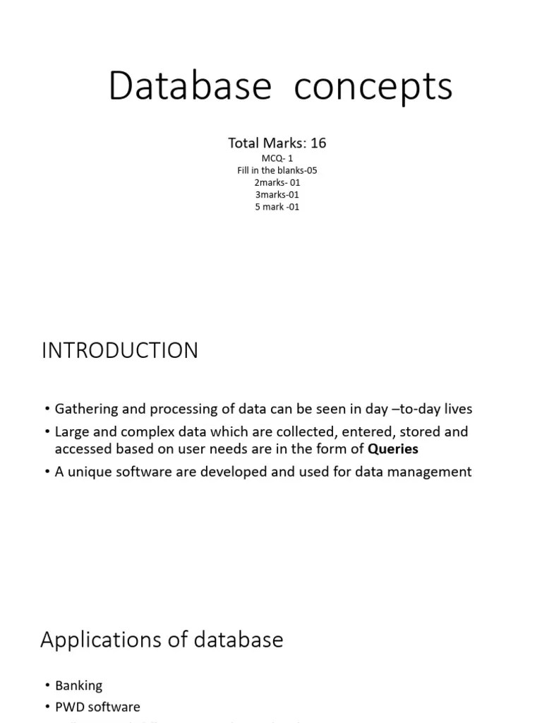 Database Concepts | PDF | Databases | Relational Model