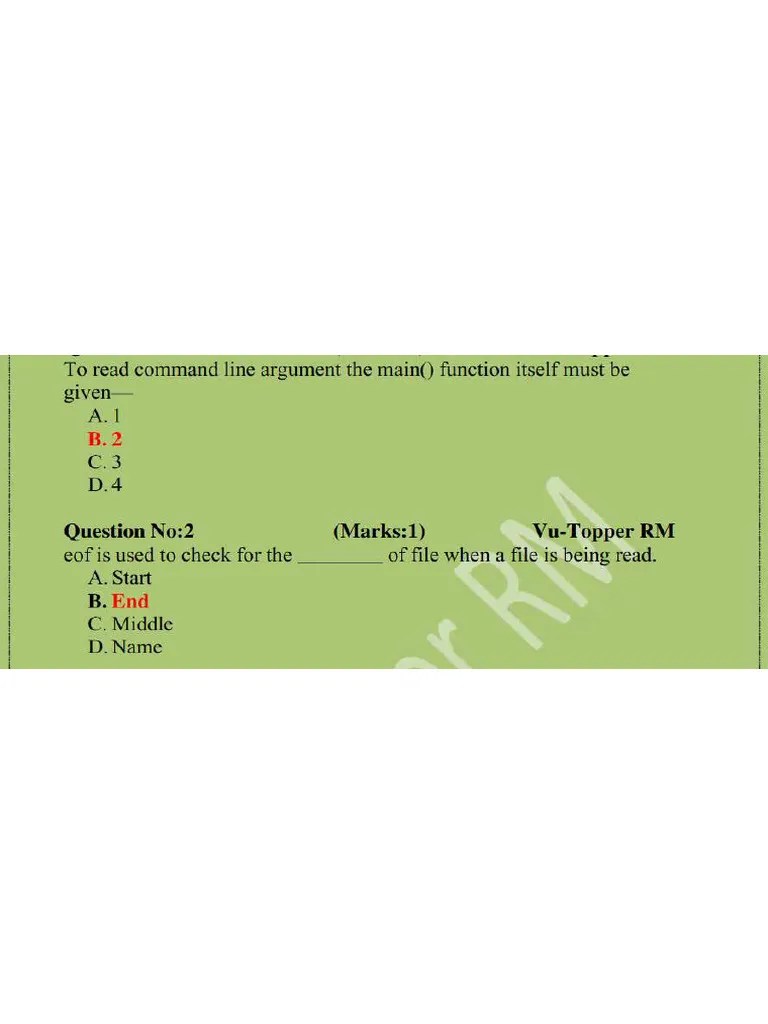 CS201-Topper Key Solved MCQs | PDF