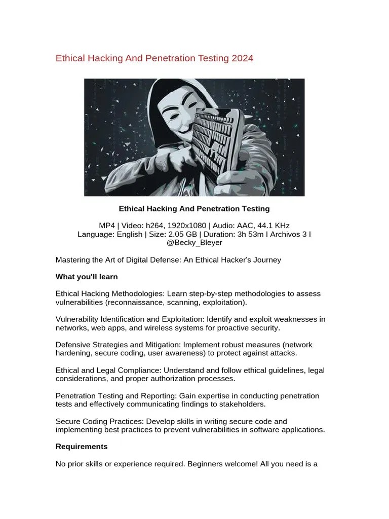 Ethical Hacking And Penetration Testing 2024 | PDF | Security ...