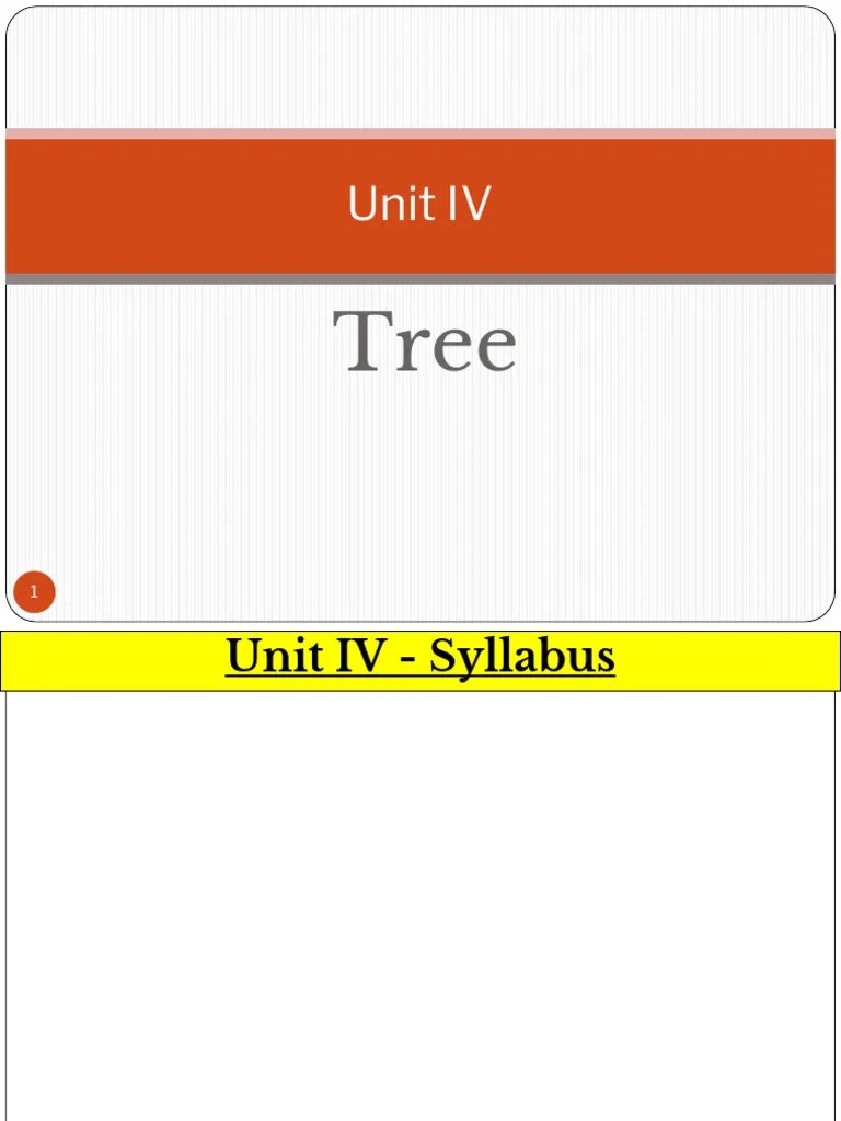 Dsa Unit IV Tree | PDF | Algorithms And Data Structures | Computer ...