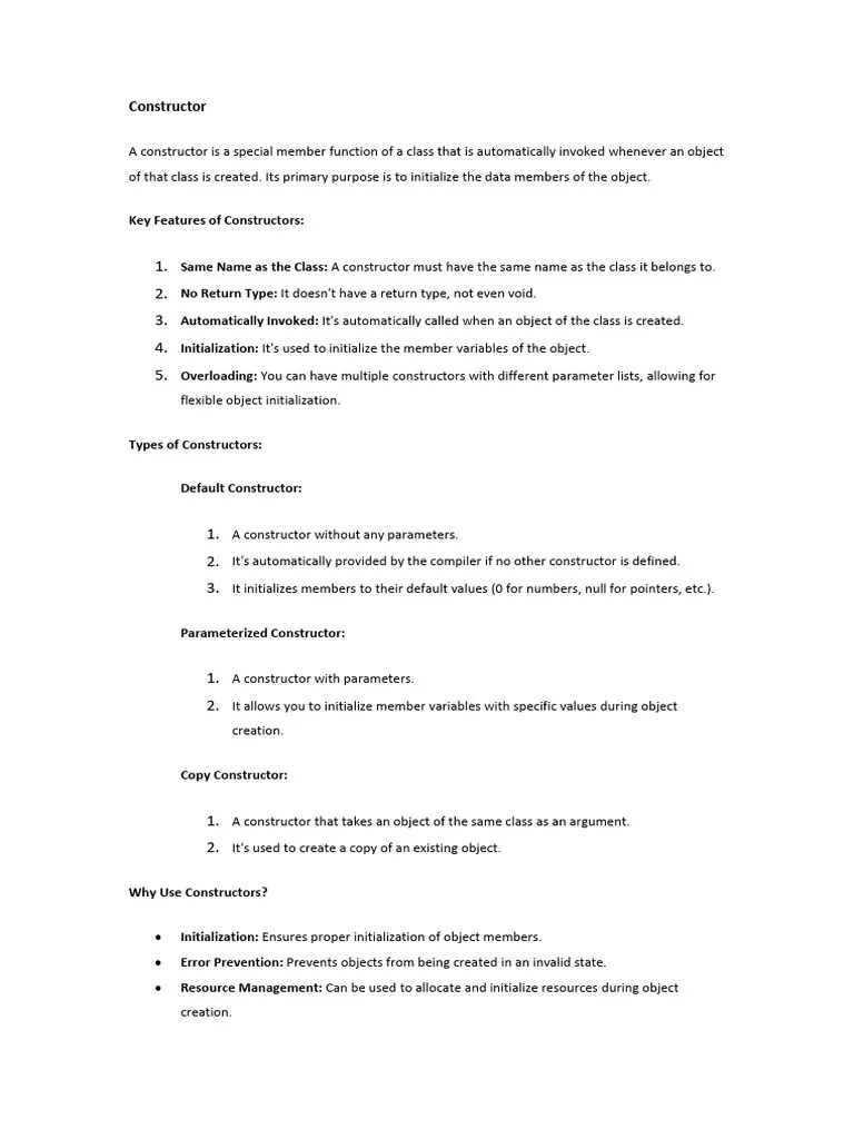 Constructor Pdf Programming Constructor Object Oriented Programming - Ultra HD Space Designs for Desktop