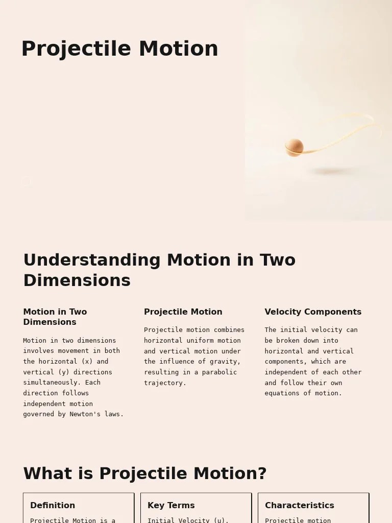 Projectile Motion | PDF | Physics | Mechanical Engineering