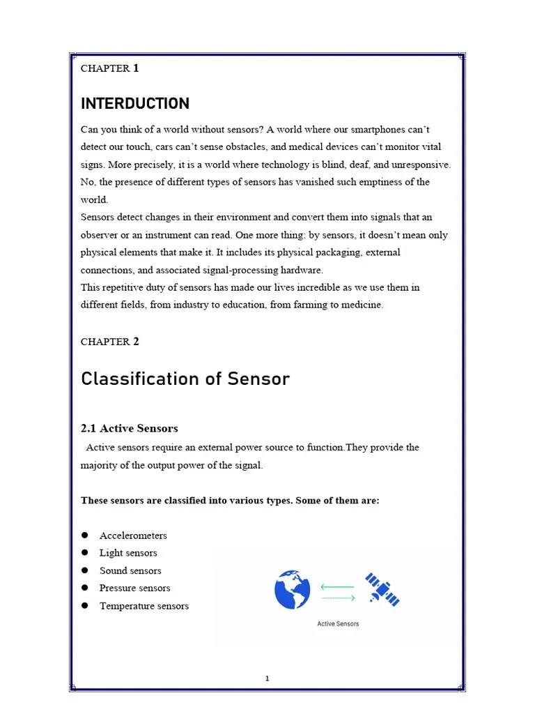 CHAPTER 1 Sensor | PDF | Sensor | Accelerometer