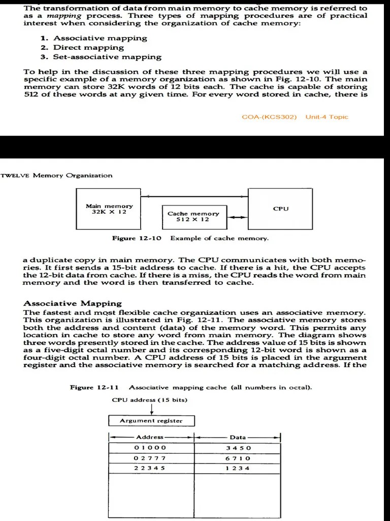 Mapping Process & Cache Memory Performance Notes Of COA | PDF