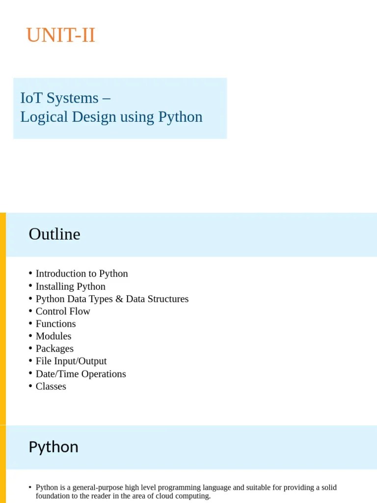 Unit-4 Python Topic In IoT | PDF | Object Oriented Programming ...