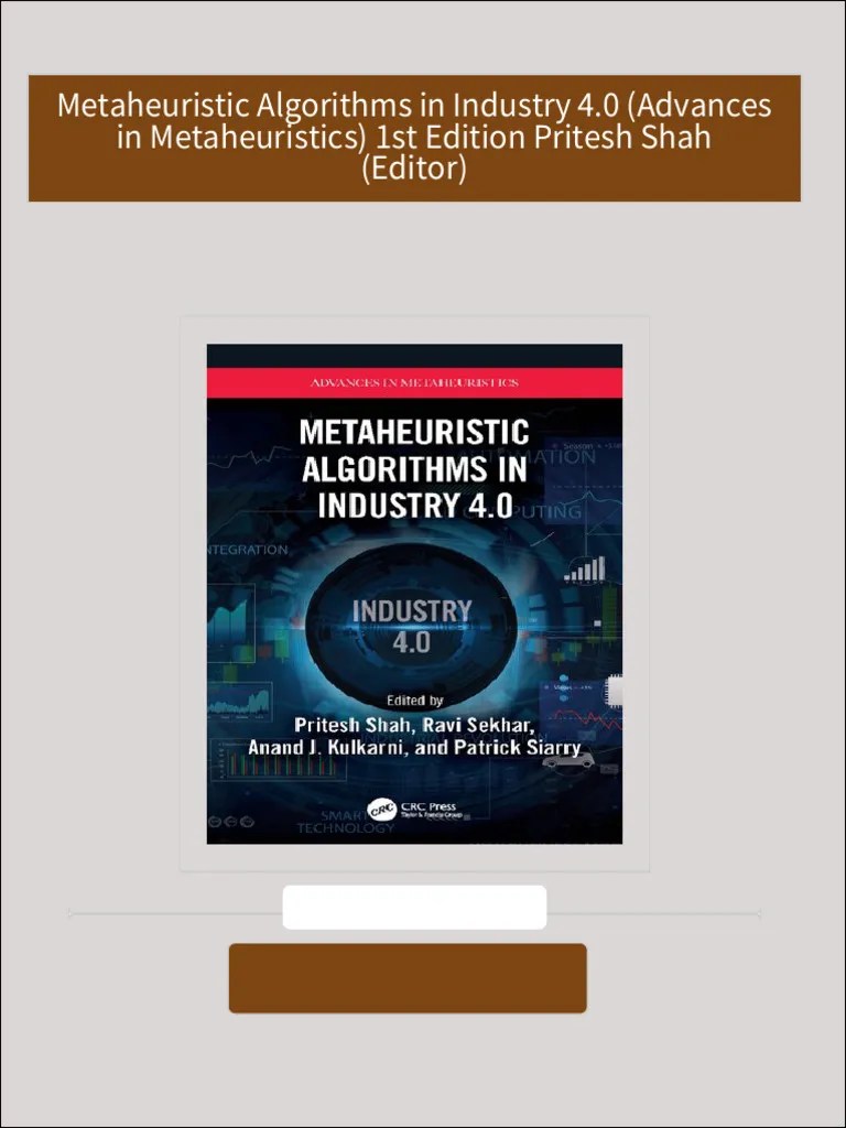 Complete Metaheuristic Algorithms In Industry 4.0 (Advances In Metaheuristics) 1st Edition ...