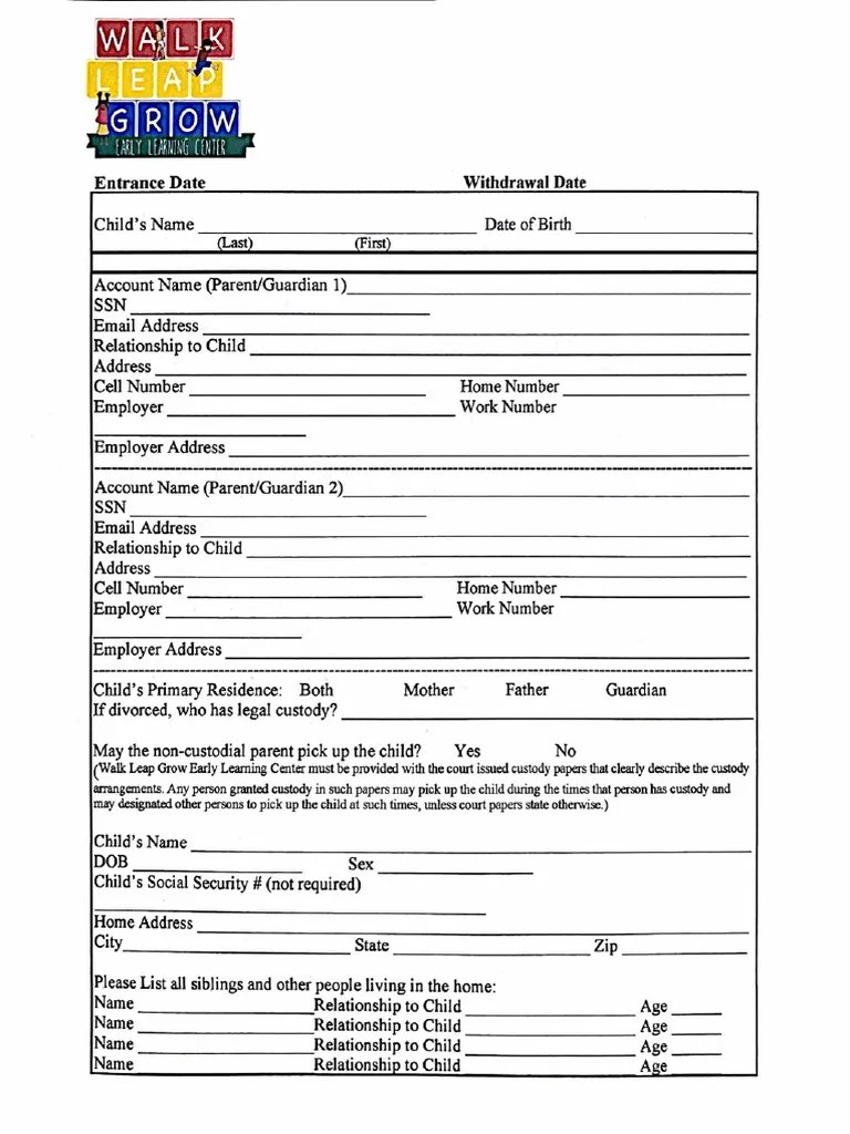 Childcare Application | PDF