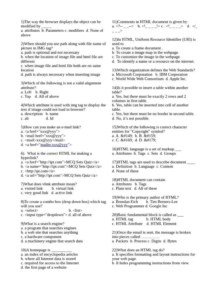 HTML Papers | PDF | Html | Hyperlink