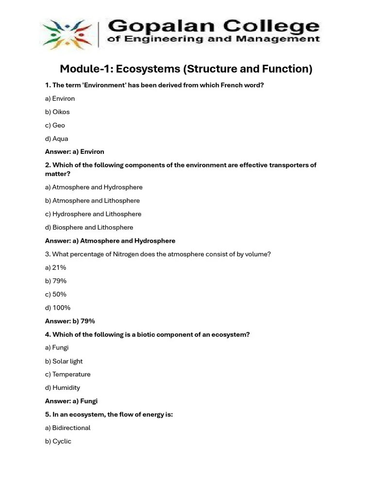 Module-1-1 | PDF | Ecosystem | Plants