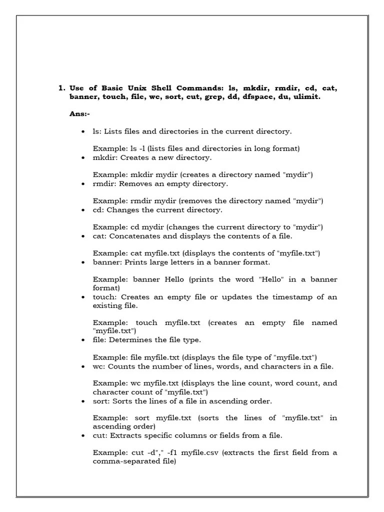 LINUX SHELL PROGRAMMING LAB | PDF | Computer File | Text File