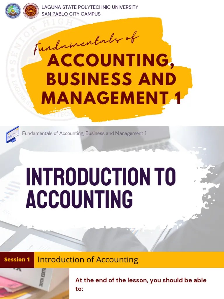 Lesson 1 - Introduction To Accounting | PDF | Accounting | Debits And ...