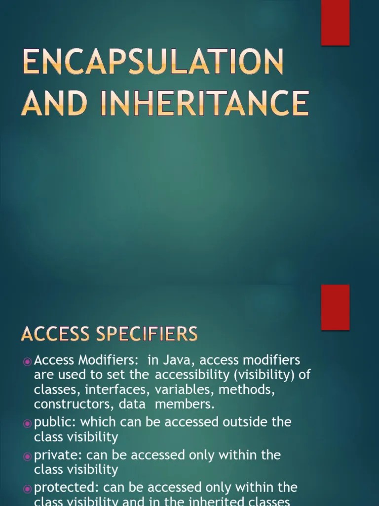 8.Encapsulation_and_Inheritance-2024-25 | PDF | Class (Computer ...