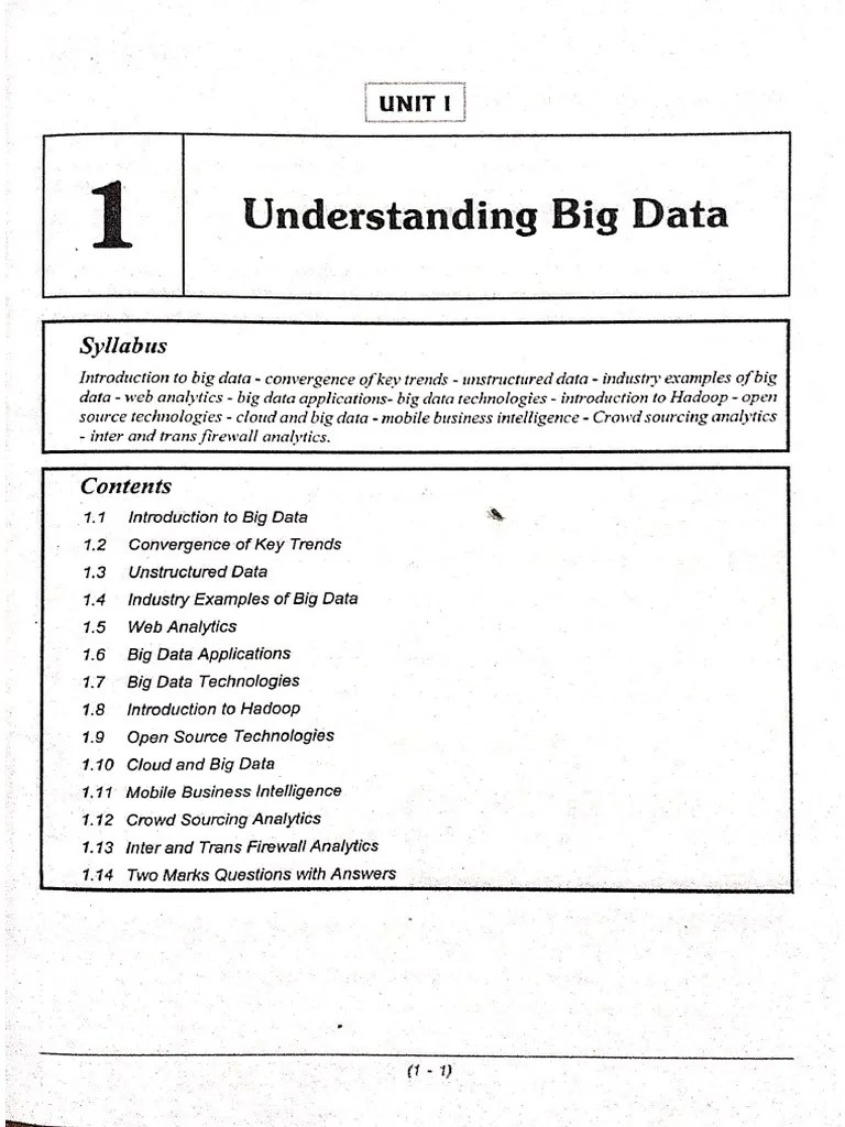 CCS334 Big Data Analytics Full Notes | PDF