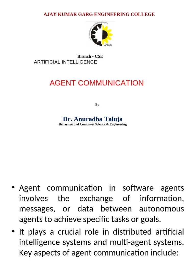 Agent Communication | PDF | Semantics | Artificial Intelligence