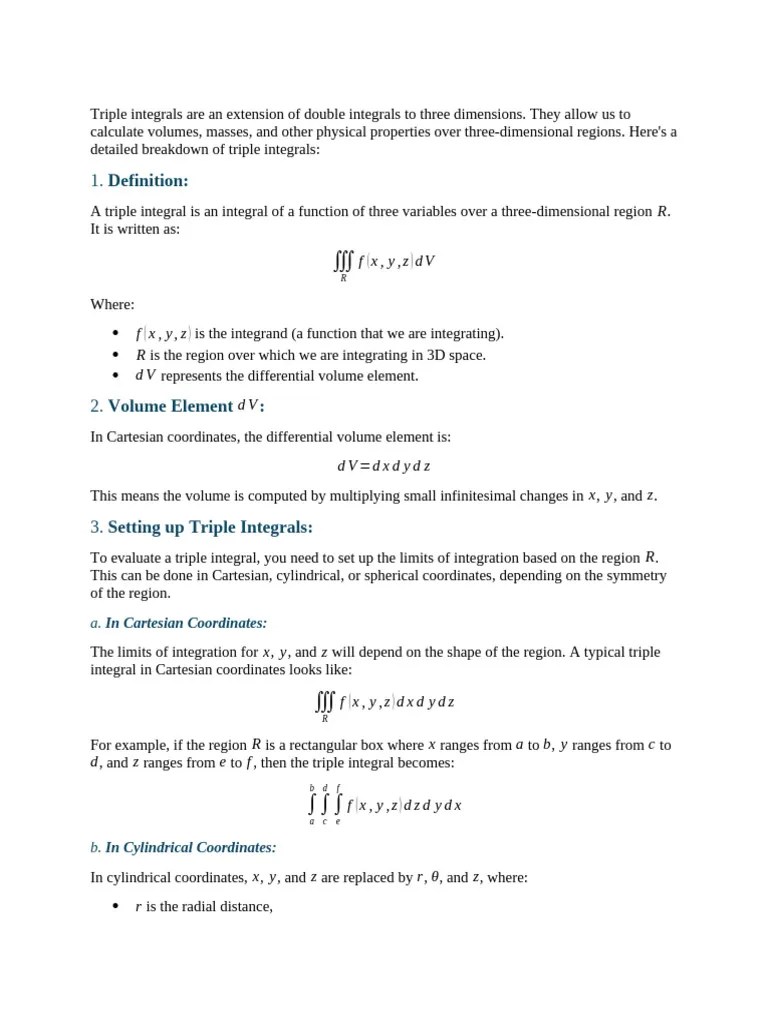 Triple_integrals | PDF | Coordinate System | Integral