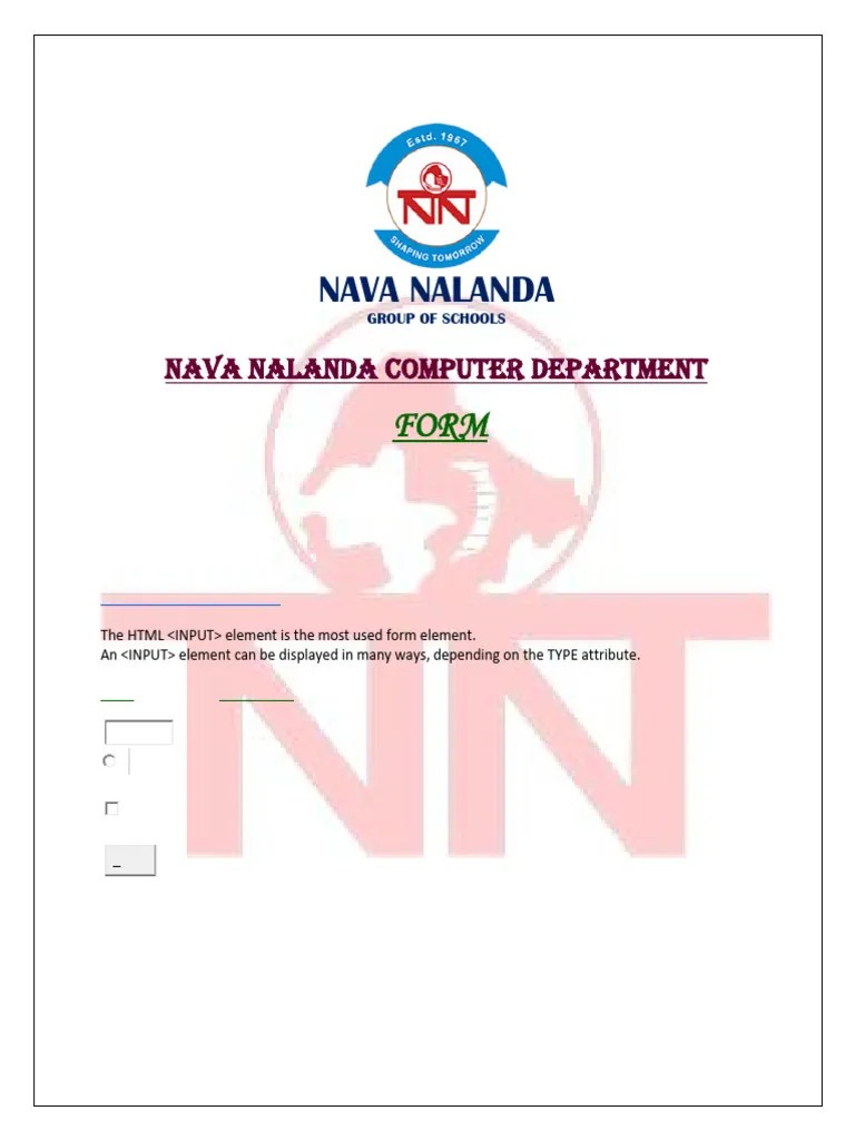 HTML Forms | PDF | Html | Computer Science