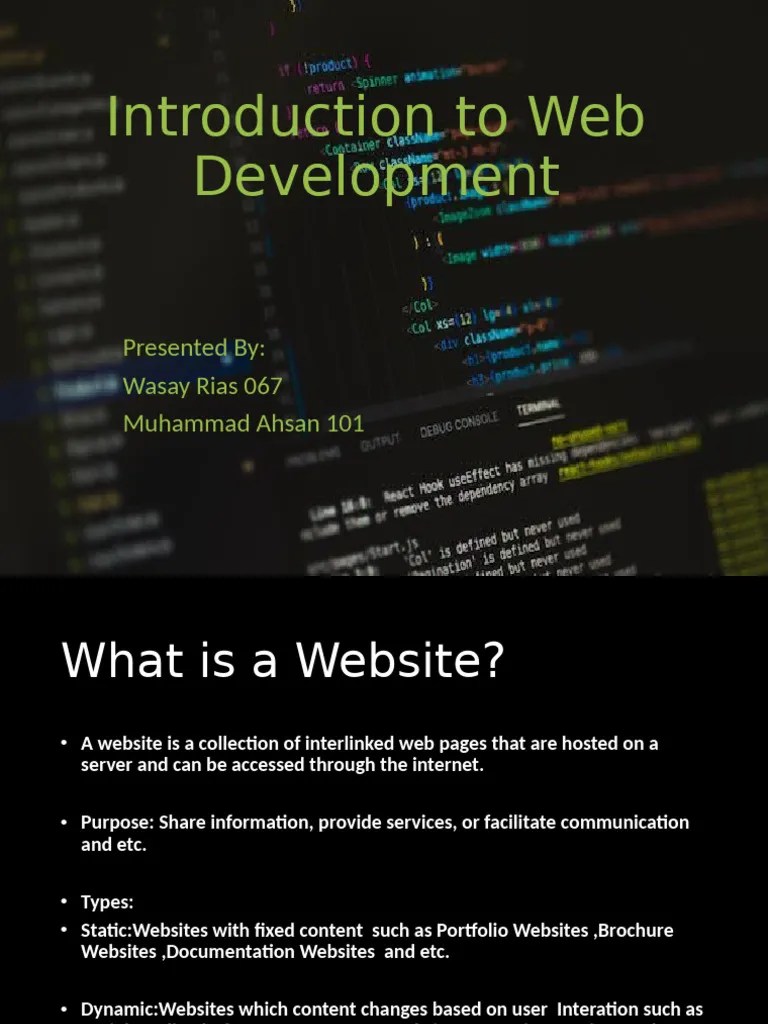 Web Development Presentation Final | PDF | Websites | World Wide Web
