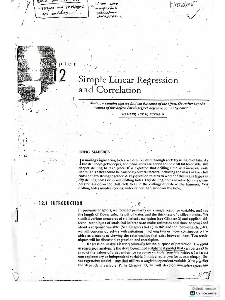 METPEN Chapter 12 (Simple Linear Regression And Correlation) | PDF