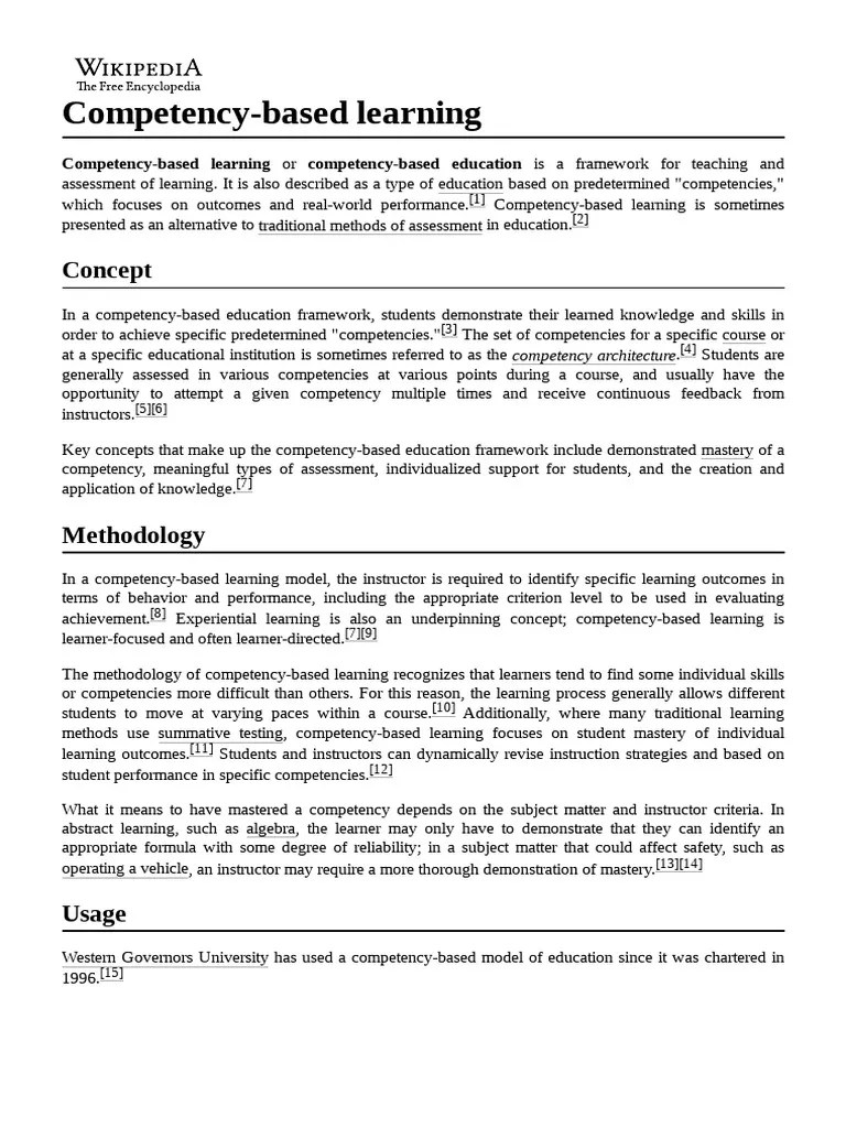 Competency-Based Learning | PDF | Cognitive Science | Learning