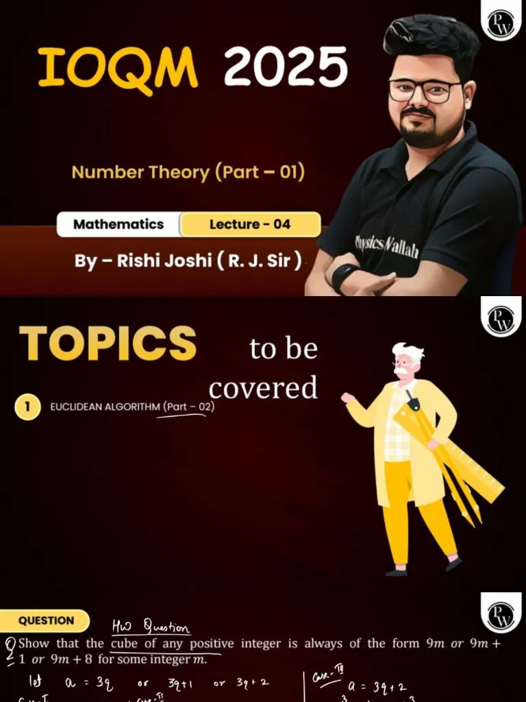 Number Theory (Part-01) 04 - Class Notes - IOQM 2025 | PDF