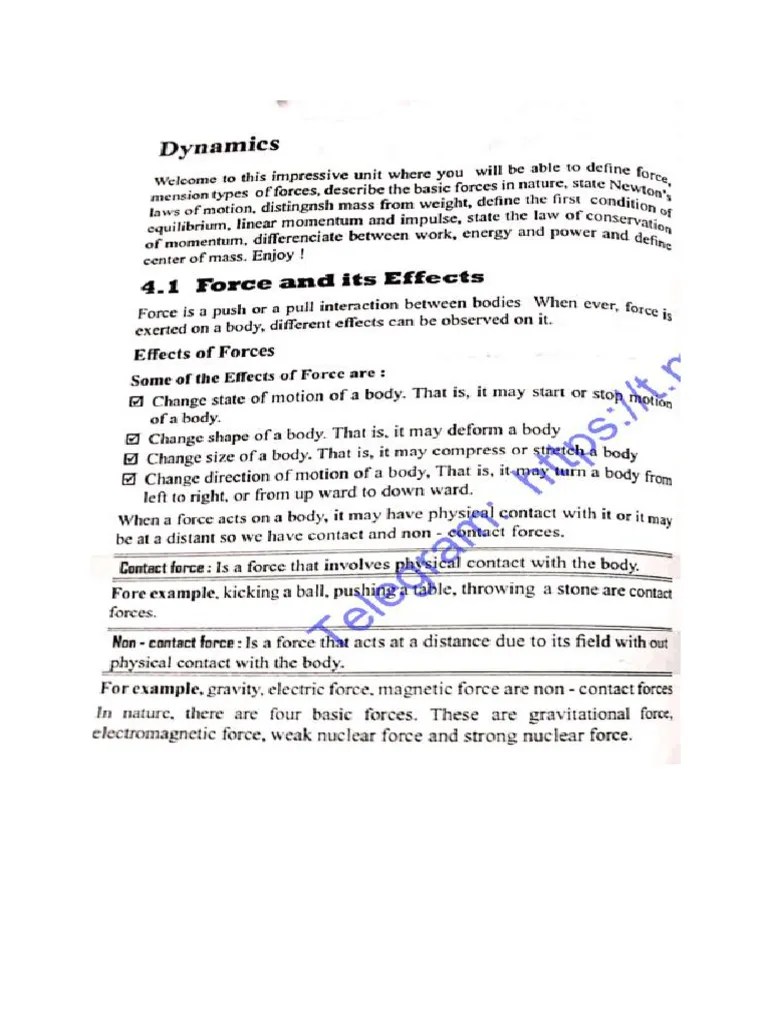 G 11 Physics Unit 4 | PDF