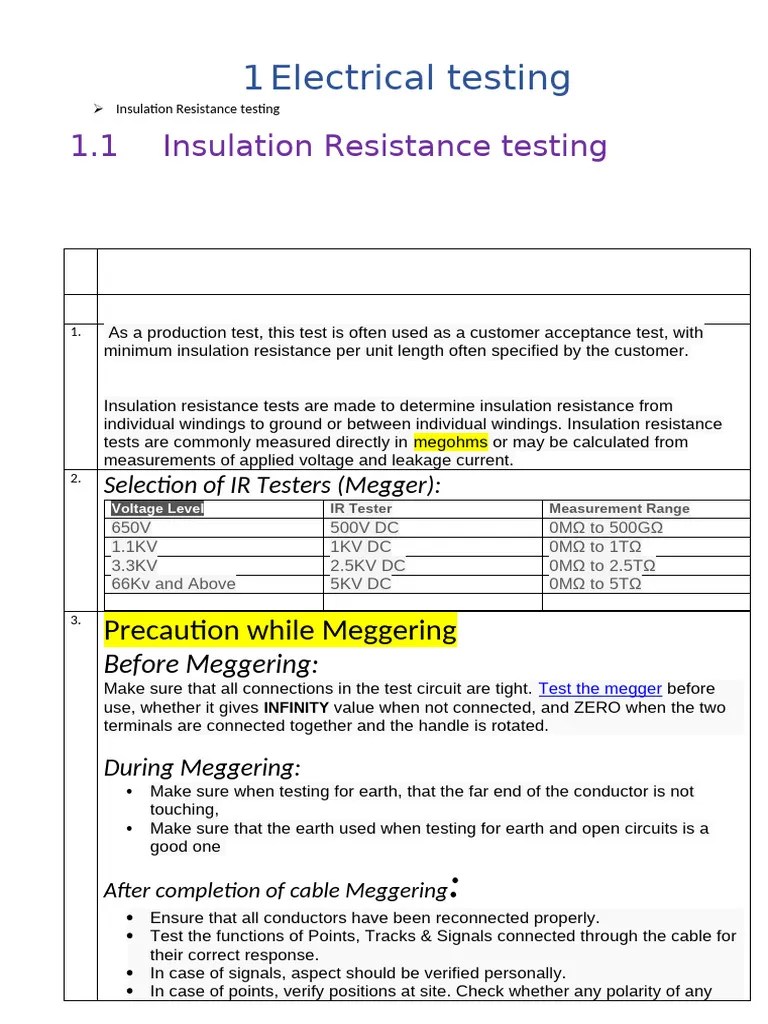 Electrical Testing | PDF | Insulator (Electricity) | Transformer
