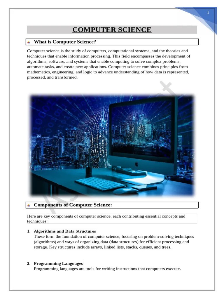 COMPUTER SCIENCE | PDF | Computer Science | Artificial Intelligence