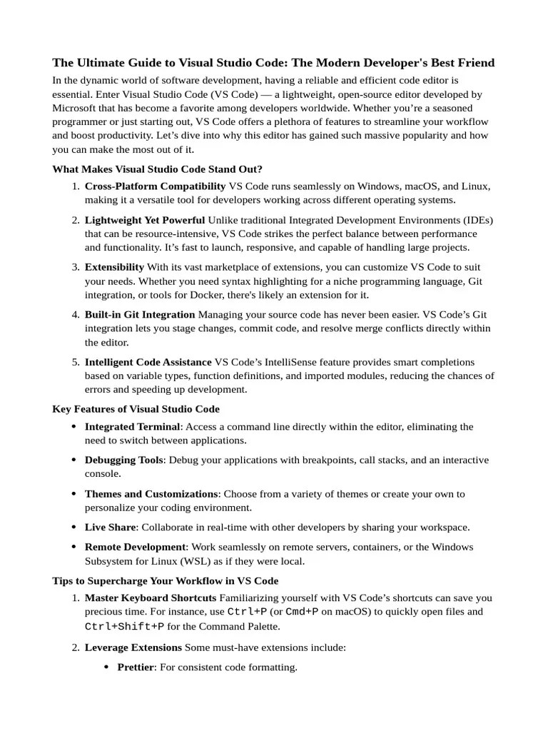 The Ultimate Guide To Visual Studio Code: The Modern Developer's Best ...