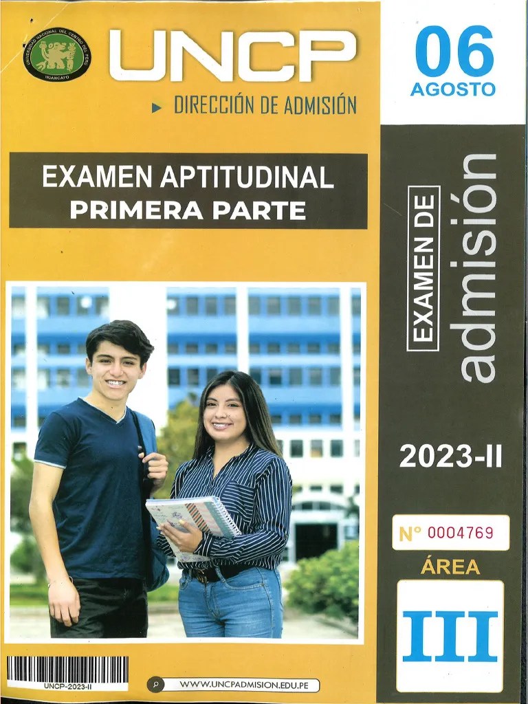 ÀREA III UNCP 2023 II PRIMERA PARTE | PDF