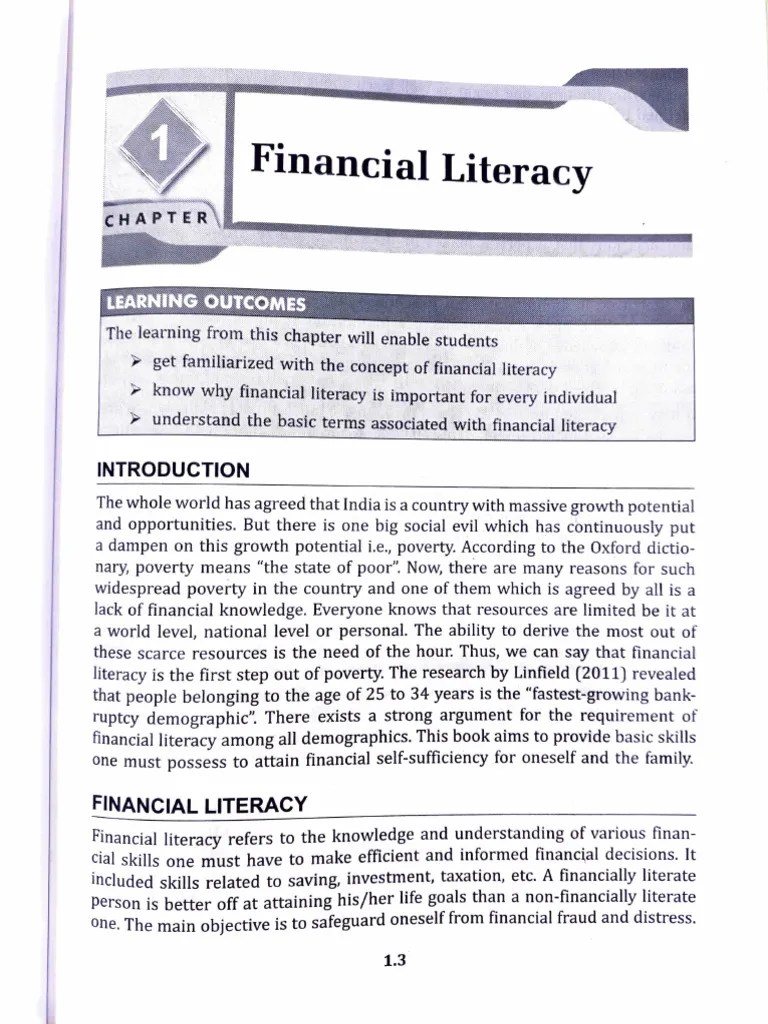 Fin Lit Ch1 Pdf Credit Finance Money Management