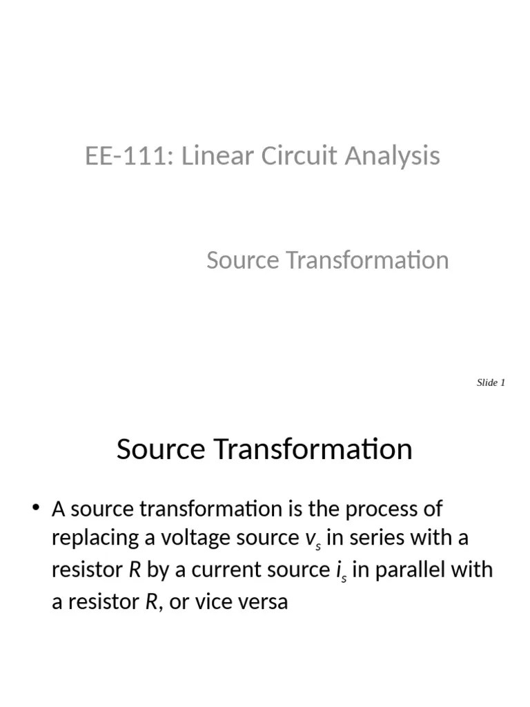 06 - Source Transformation | PDF | Electrical Network | Resistor