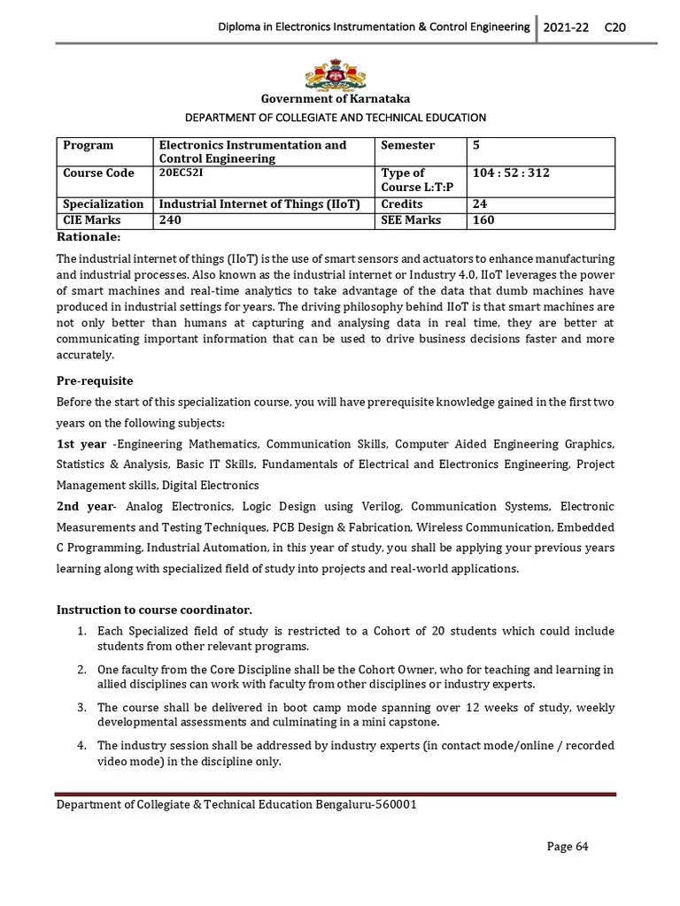 IoT Syllabus | PDF | Internet Of Things | Cloud Computing