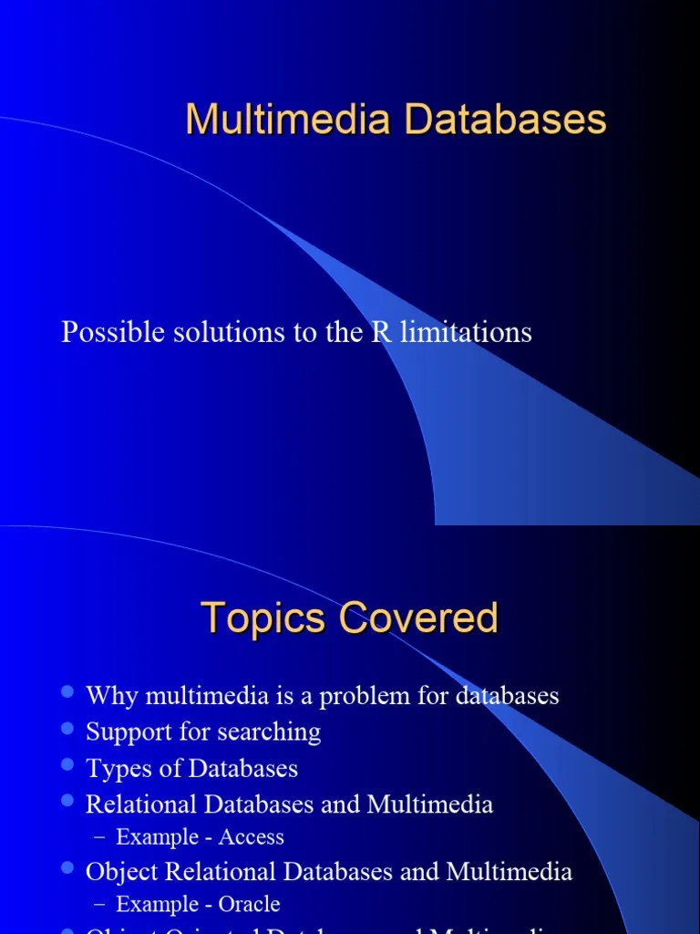 Unit 4_Multimedia Databases | PDF | Databases | Relational Database
