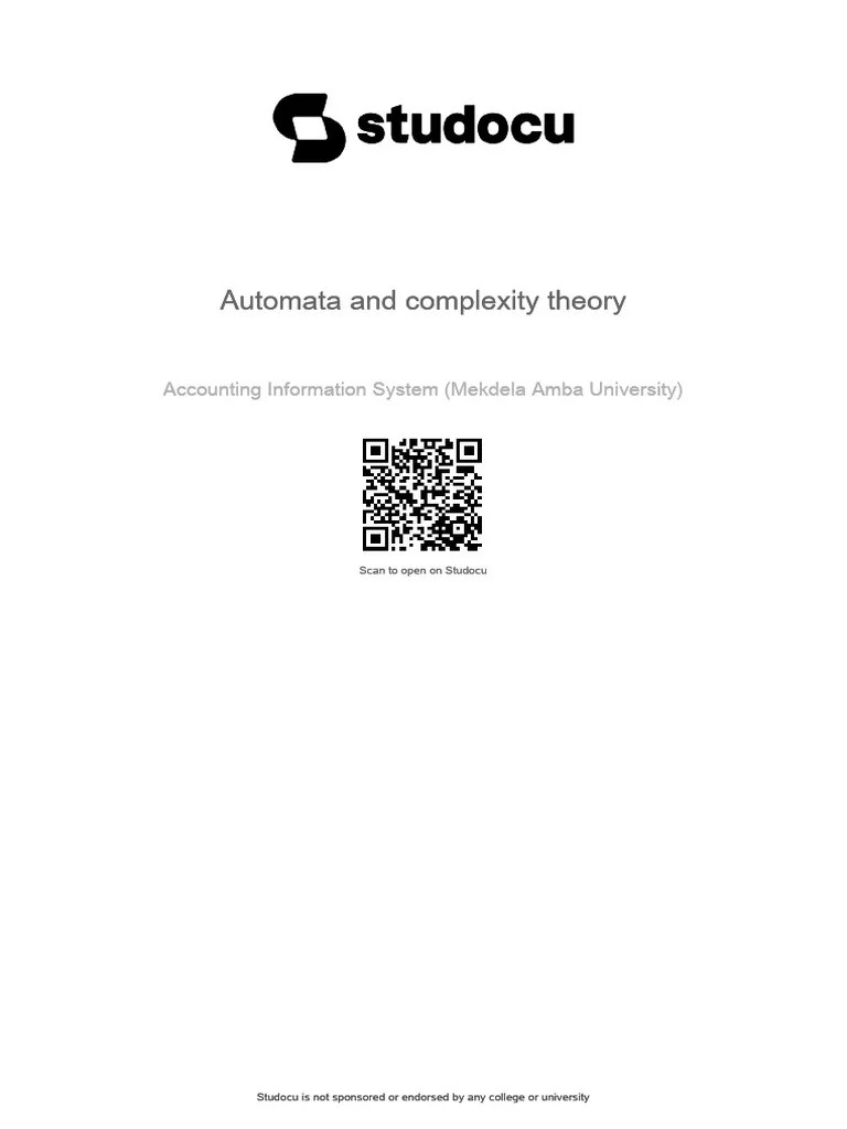 Automata And Complexity Theory | PDF | Time Complexity | Automata Theory