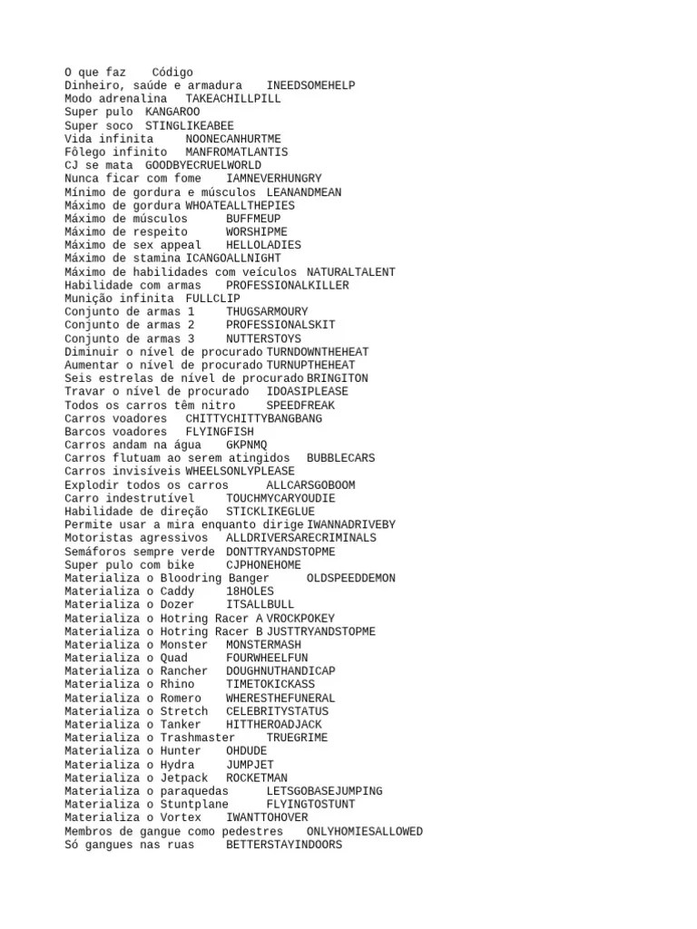 C Digos De GTA San Andreas Para PC PDF 1