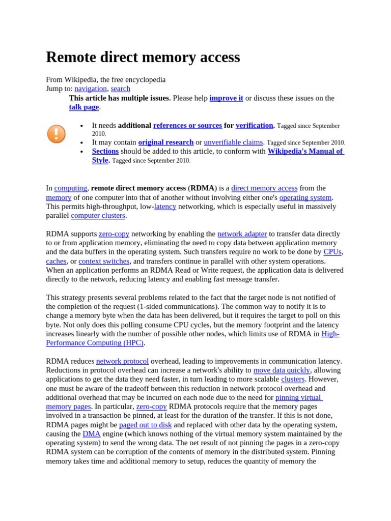 Remote Direct Memory Access | PDF | Computer Architecture | Computer Data