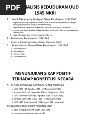 Menganalisis Kedudukan Uud 1945 Nkri | PDF