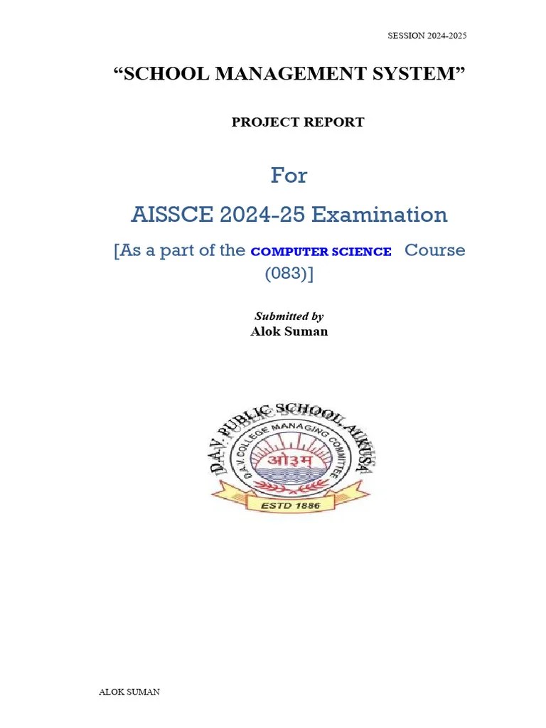 CS PROJECT School-Management-System 2 | PDF | Sql | Databases