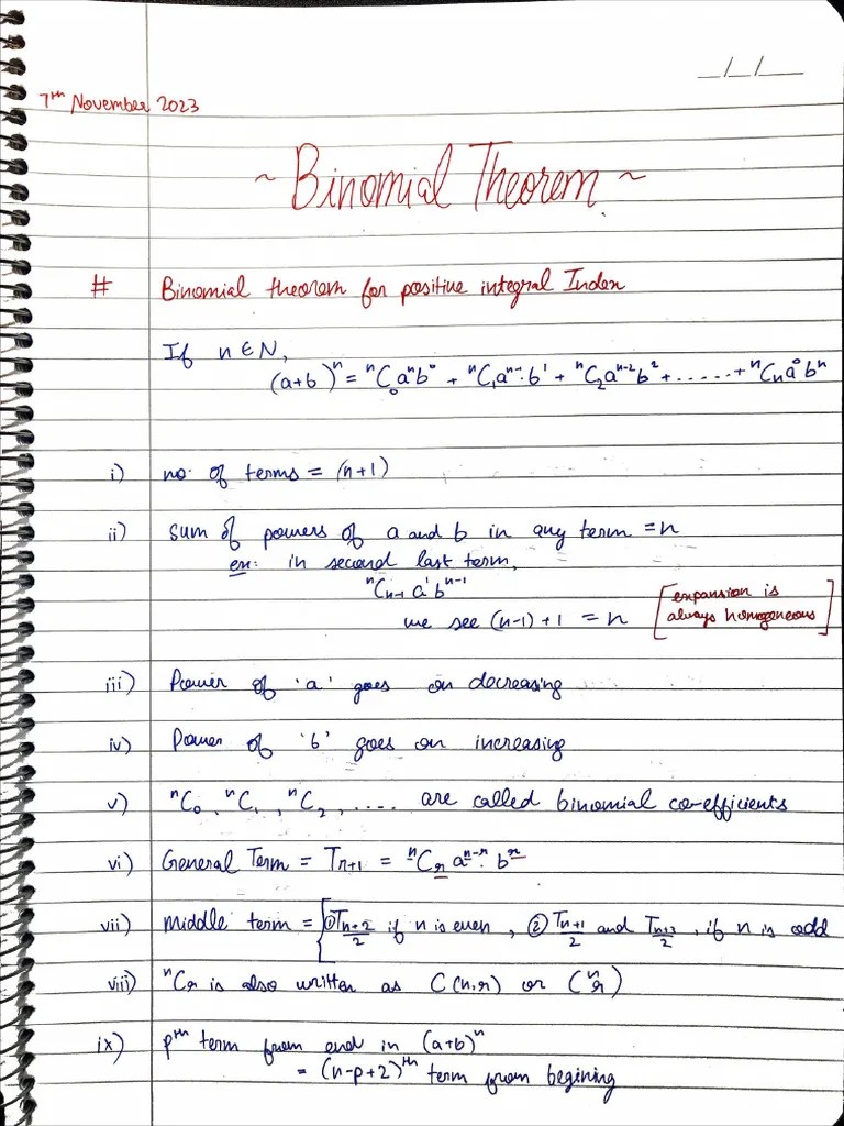 Binomial Theorem 11th | PDF