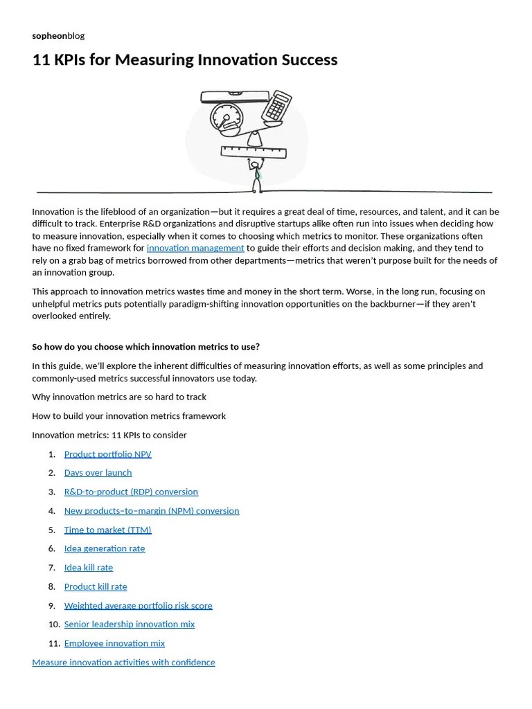 11 KPIs For Measuring Innovation Success | PDF | Performance Indicator ...