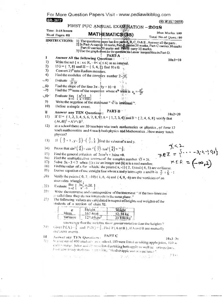 Mathematics Class 11 Pyq S 2 Pdf