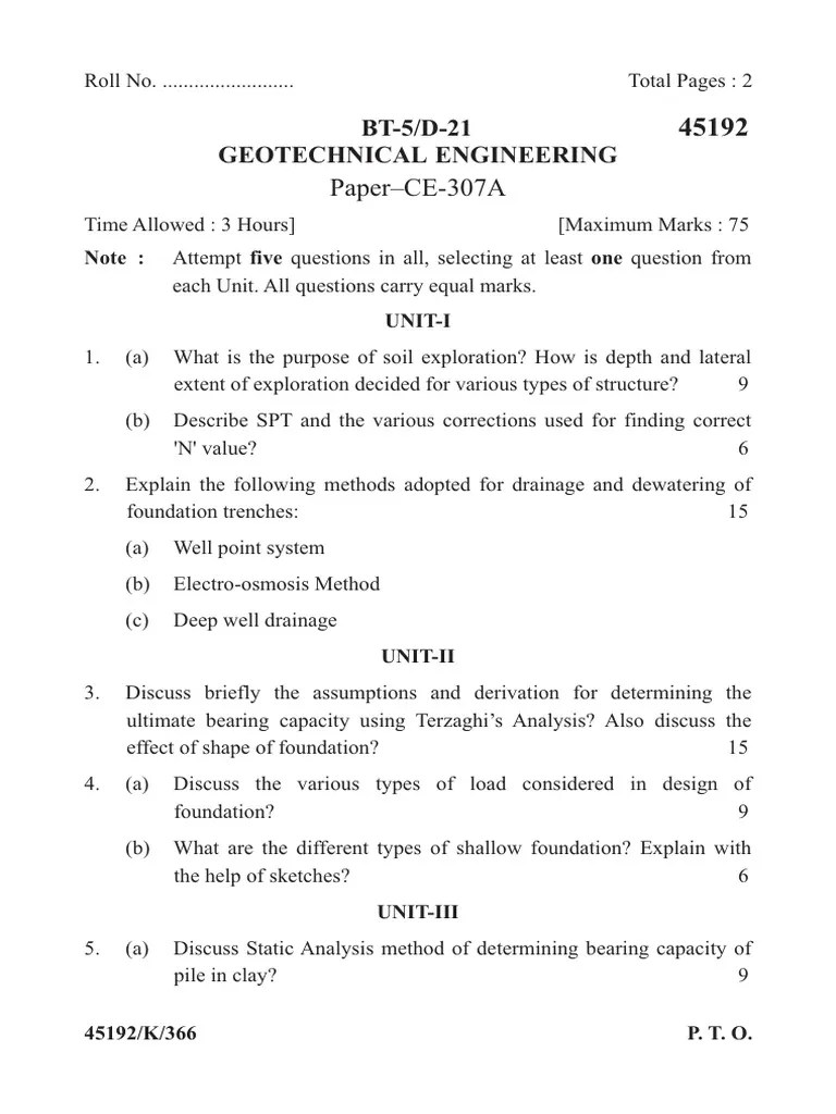 GEOTECHNICAL ENGINEERING (2021) | PDF | Deep Foundation | Foundation ...