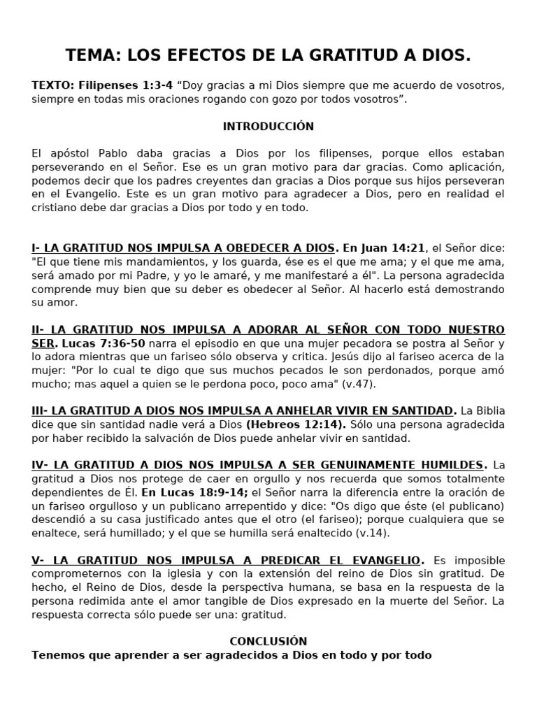 EFECTOS DE LA GRATITUD A DIOS | PDF | Dios | Gratitud
