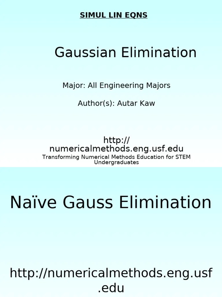 Lecture On Gaussian Elimination | PDF | Determinant | Matrix Theory